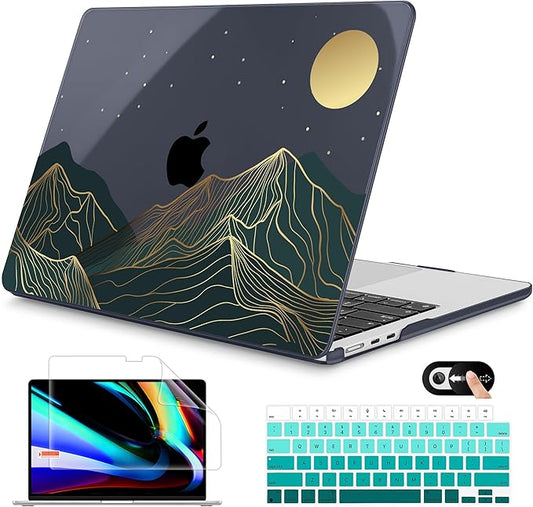 Mektron for 2026 MacBook Air 13-inch M5 Laptop Case A3449 with 13.6-inch Liquid Retina Display Fits 2025 A3240 M4 2024 A3113 M3 2023 A2681 M2 Shell for MacBook Air 13.6", Abstract Mountain C112