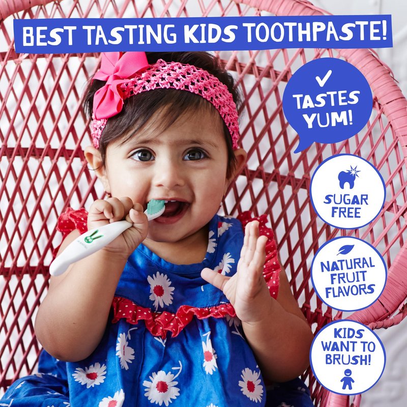 Jack N' Jill Natural Certified Toothpaste for Kids - Fluoride Free Kids & Toddlers Toothpaste, Gently Cleans Teeth, Helps Soothe Gums, 40% Xylitol, BPA Free - 1.76 oz (Variety Pack of 5)