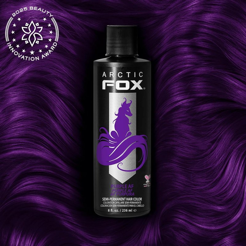 Arctic Fox Semi-Permanent Hair Dye - Purple AF | Vegan, Cruelty-Free, Ammonia-Free - 8 Fl Oz