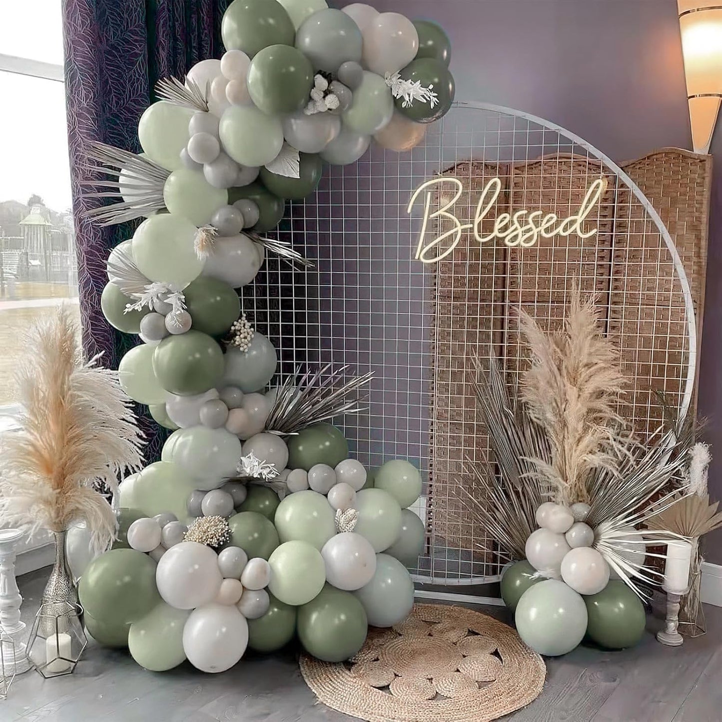 PartyWoo Sage Green Balloons - 50 Pack 12-Inch Boho Dusty Olive Latex Balloons for Events & Celebrations