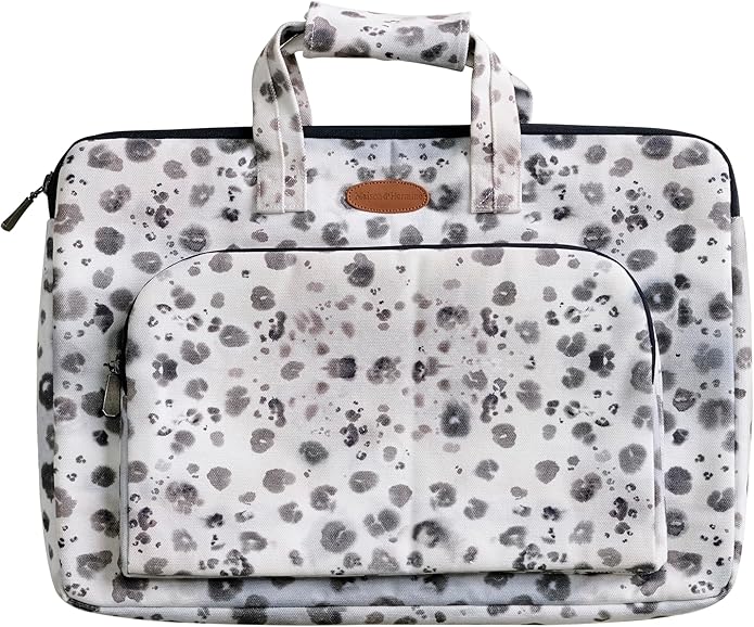 Maison d'Hermine Laptop Bag with Pocket Upto 13.5 inch Stain and Water Repellent Cotton Canvas Spring Summer (Cheeta)