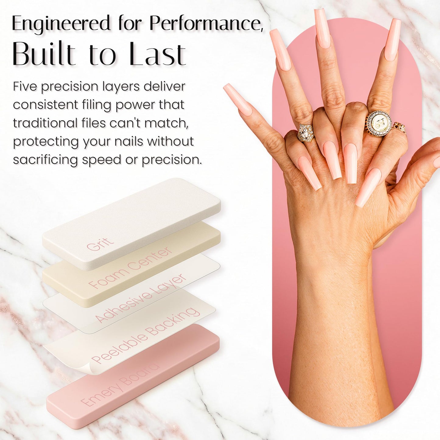 Tammy Taylor 100 Grit Acrylic Finger Nail Files for Women, 100/180 Limas para Uñas & Emery Boards for Nails, Professional Manicure Tools, Salon Art Supplies & Accessories, Disposable Fingernail File