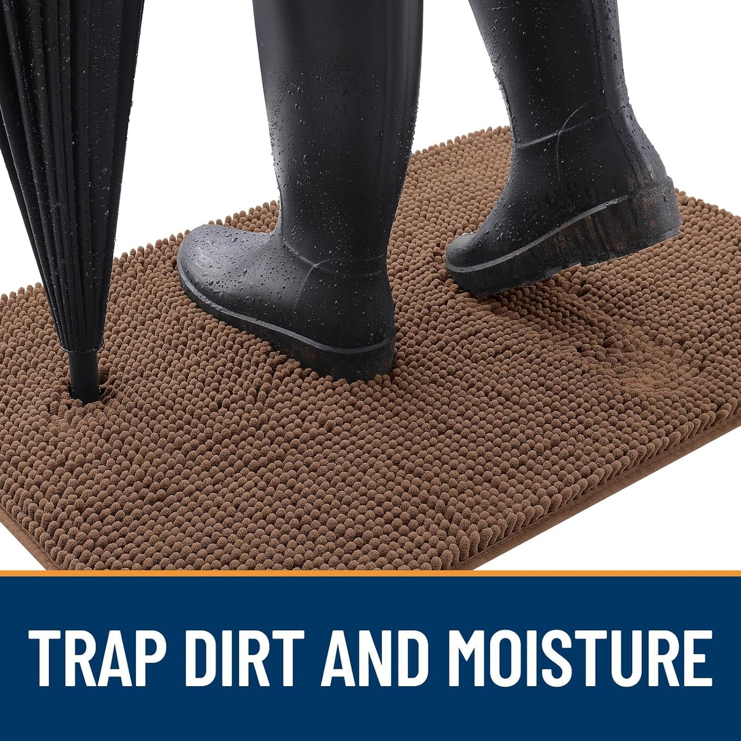 OLANLY Dog Door Mat - Absorbent Non-Slip Mud Mat for Indoor Use | 30x20 Mocha, Quick Dry Chenille