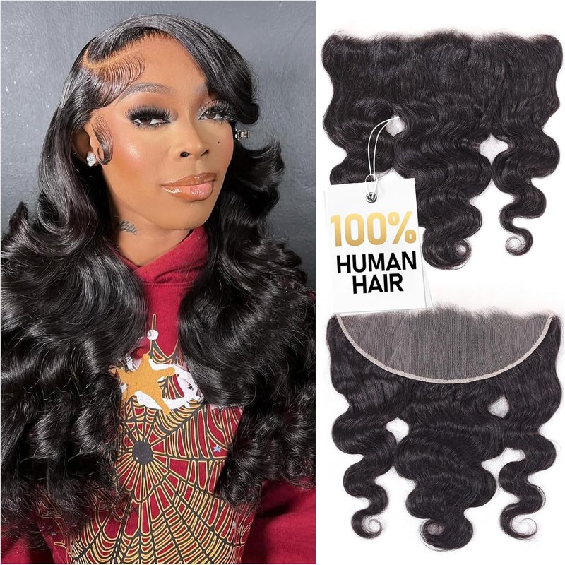 Body Wave HD Lace Frontal - 16 Inch 13x4 Transparent Closure | 100% Brazilian Virgin Hair, Pre-Plucked, Natural Black