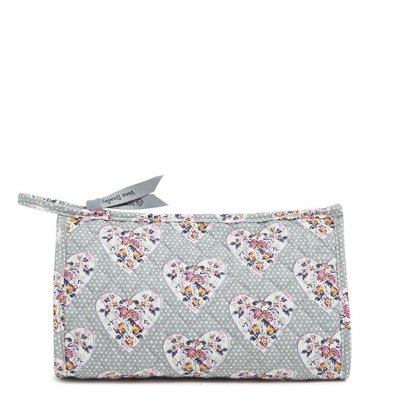 Cotton Trapeze Cosmetic Makeup Organizer Bag, Mon Amour Gray, One Size