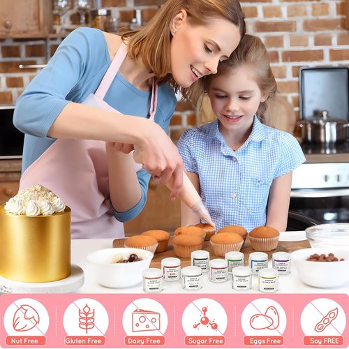 Cherrysea Luster Dust Edible Set - Food Grade Shimmer Powder for Cakes & Cocktails - 4g Bottles (Black & Purple)