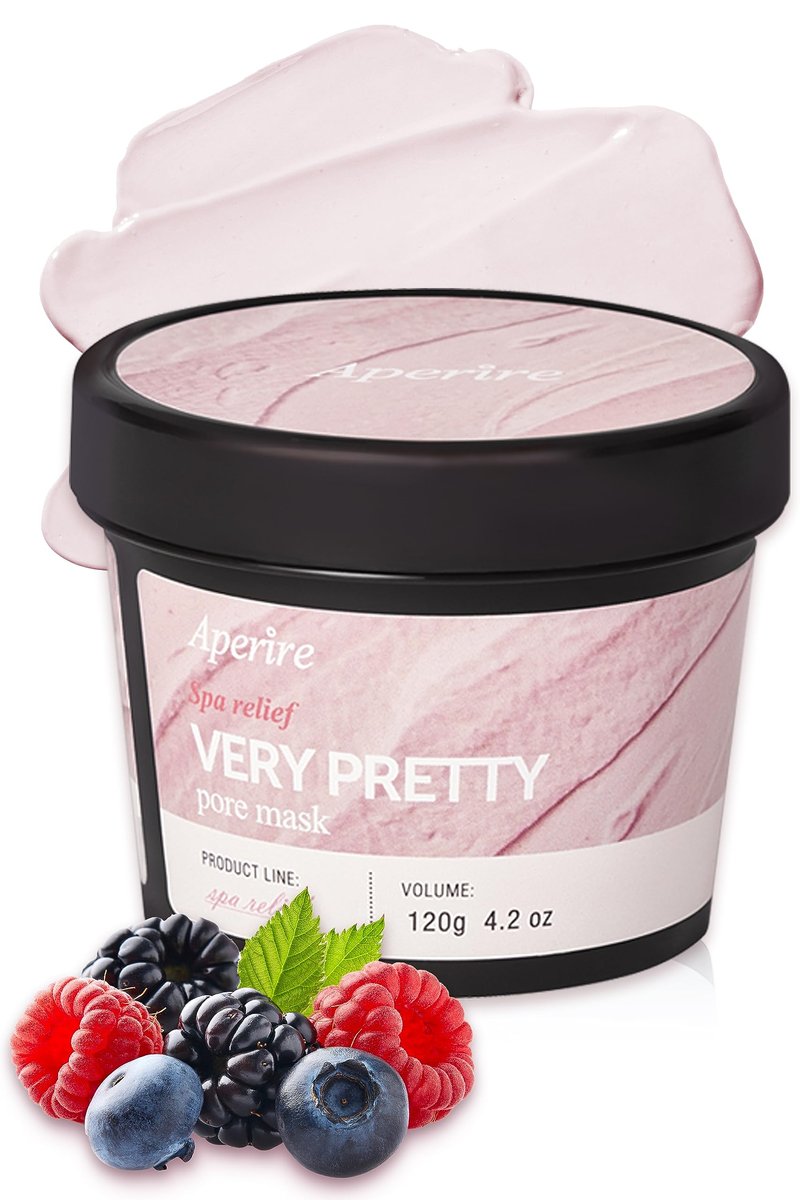 APERIRE White Clay Pore Mask, Deep Cleansing & Sebum Control Treatment, Minimizes Pores & Blackheads for Oily Acne-Prone Skin, Korean Skincare, 4.23 oz
