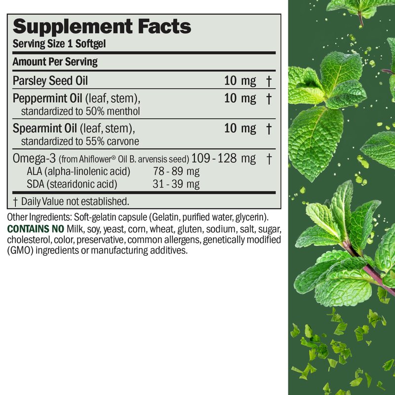 ANDREW LESSMAN Breath Plus 180 Softgels - Natural Breath Freshener, Helps Eliminate Odors from Food, Smoking, Morning Breath from The Inside Out. Peppermint, Spearmint. Easy to Swallow Softgels