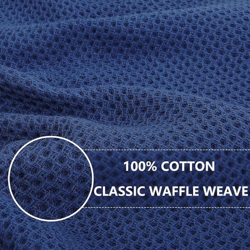 Homaxy Kitchen Dish Cloths - 100% Cotton Waffle Weave, Ultra Soft & Absorbent, 12x12 Inches, Navy Blue, 18-Pack