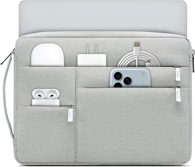 HYZUO 13.3-14 Inch Laptop Sleeve Bag for MacBook Pro 14 M5-M1 Pro/Max A3426 A3427 2026-2021, MacBook Air/Pro 13, 13.8-13.5 Surface Laptop/Book, NoteBook Case for 13" HP Dell Lenovo Asus, Light Gray