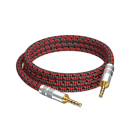 Primeda Audiophile High Purity Copper Aux Audio Cable 3.5mm Male to 3.5mm Male Audio Auxiliary Cord Gold-Plated Stereo HiFi Adapter Cable (Straight to Straight, 9.8ft/3m)