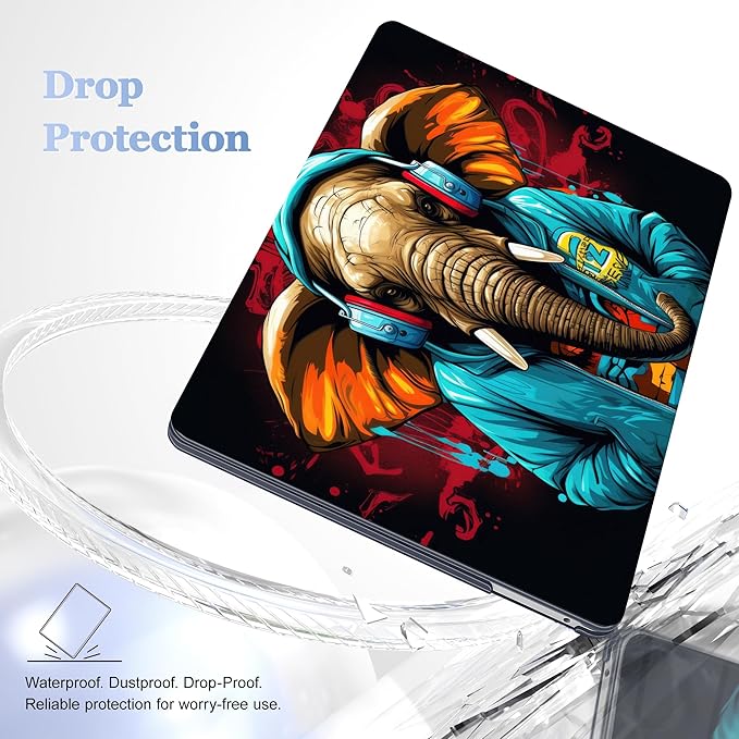 Lepeoac Case for MacBook Pro 13 inch Case M2 2022-2016 A2338 M1 A2251 A2289 A2159 A1989 A1708 A1706, Plastic Hard Shell + Keyboard Cover + Dust Plug, Elephant Hoodie