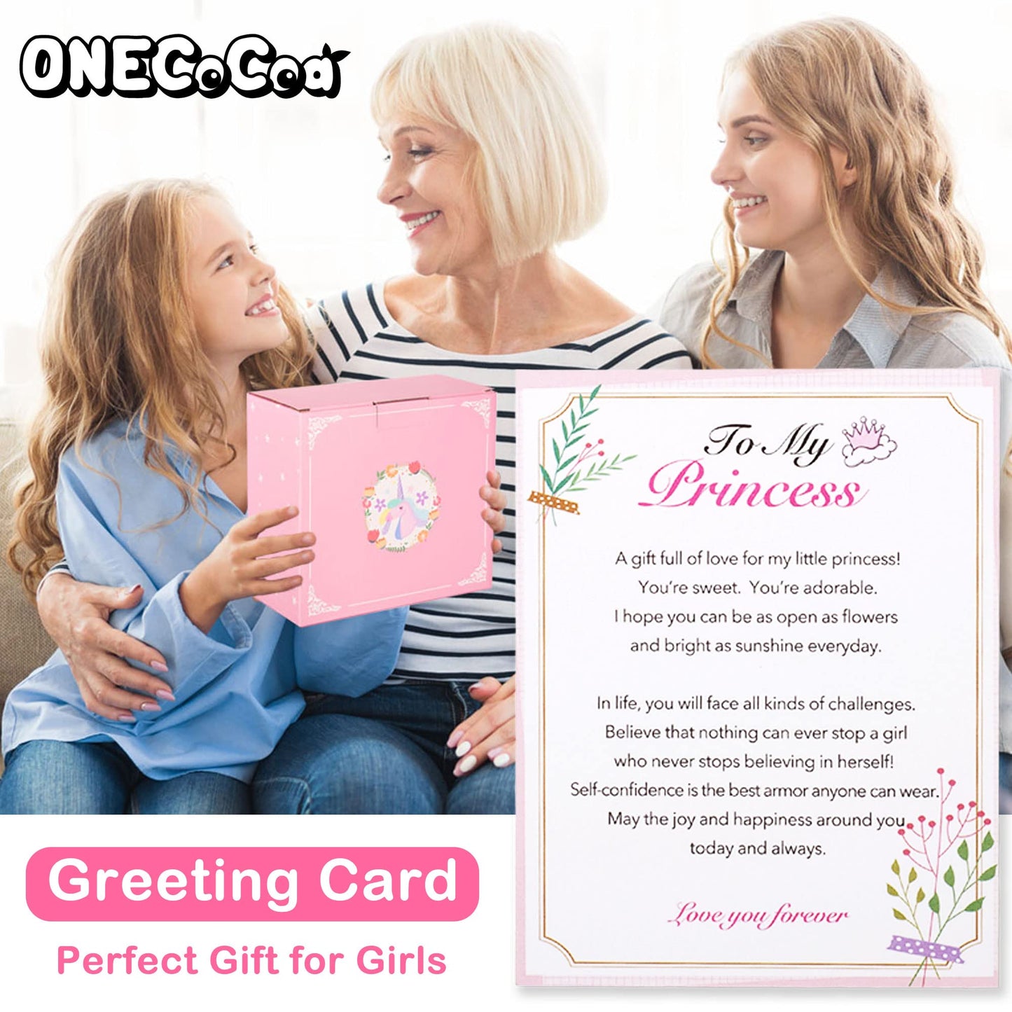 ONECOCOA Hair Accessories for Girls，Teen Girl Gifts Including Jewelry Box/Hair Clips/Hair Barrettes/Hair Ties/Hair Bows，birthday gift for girls age 6 7 8-14（Cute Bear）