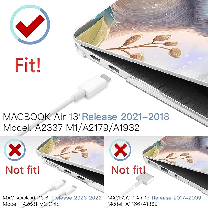 MEEgoodo for MacBook Air 13 inch Case 2021 2020 2019 2018 Released A2337 M1 A2179 A1932 with Touch ID, Plastic Hard Shell & Keyboard Cover Compatible 13.3, Smiling Sloth (A2337/A2179/A1932)
