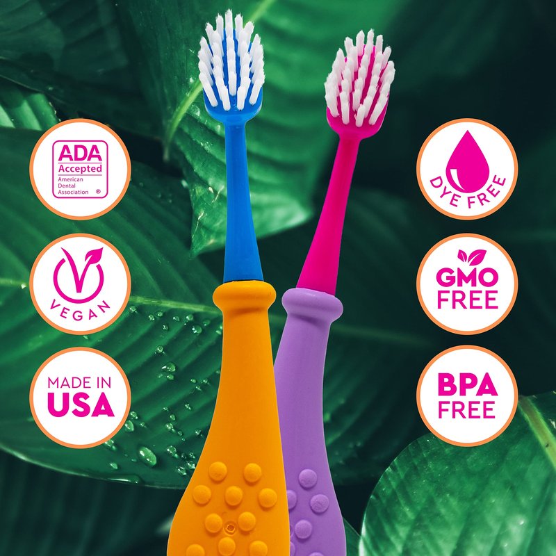 Radius Big Kidz Forever Brush with Replaceable Head Toothbrush for Children, 6 Years and Up, BPA Free ADA Accepted for Growing Teeth and Gums - Right and Left Handed, Extra Soft