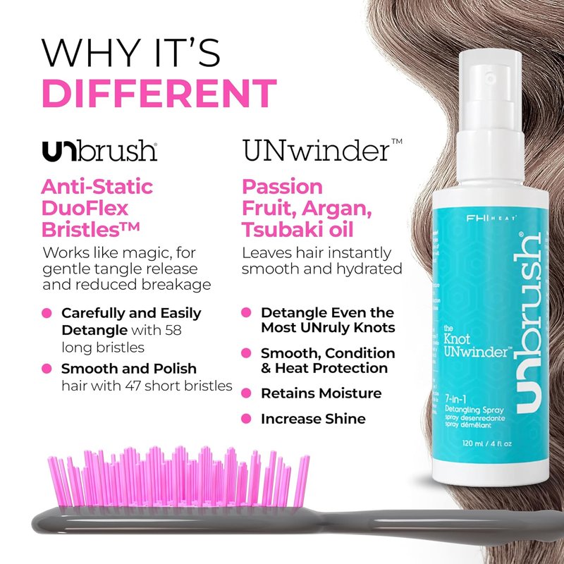 FHI Heat UNbrush & UNwinder Spray | Detangling & Smoothing Hair Treatment