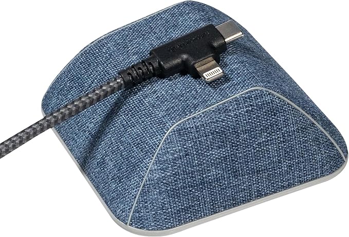 Smartish® Magnetic Cord Holder - Cable Wrangler Organizer with Magnet Clips for Charger Management on Desktop, Nightstand for USB-C + Lightning - Blue Jeanie