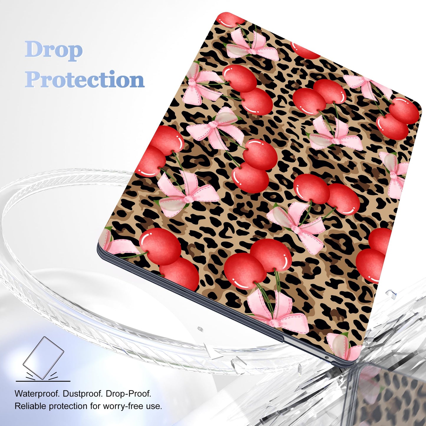 Lepeoac Case for MacBook Pro 13 inch Case M2 2022-2016 A2338 M1 A2251 A2289 A2159 A1989 A1708 A1706, Plastic Hard Shell + Keyboard Cover + Dust Plug, Leopard Cherry