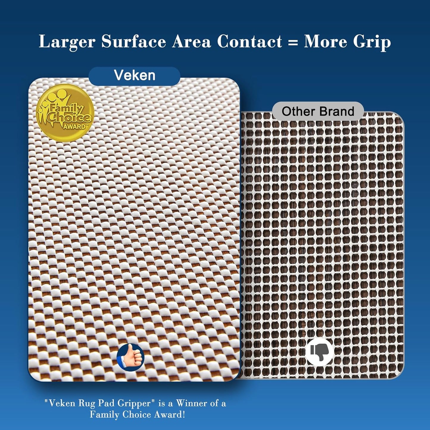 Veken Round Rug Pad Gripper - Non-Slip 6 Ft Circle Rug Pad for Hardwood & Tile Floors