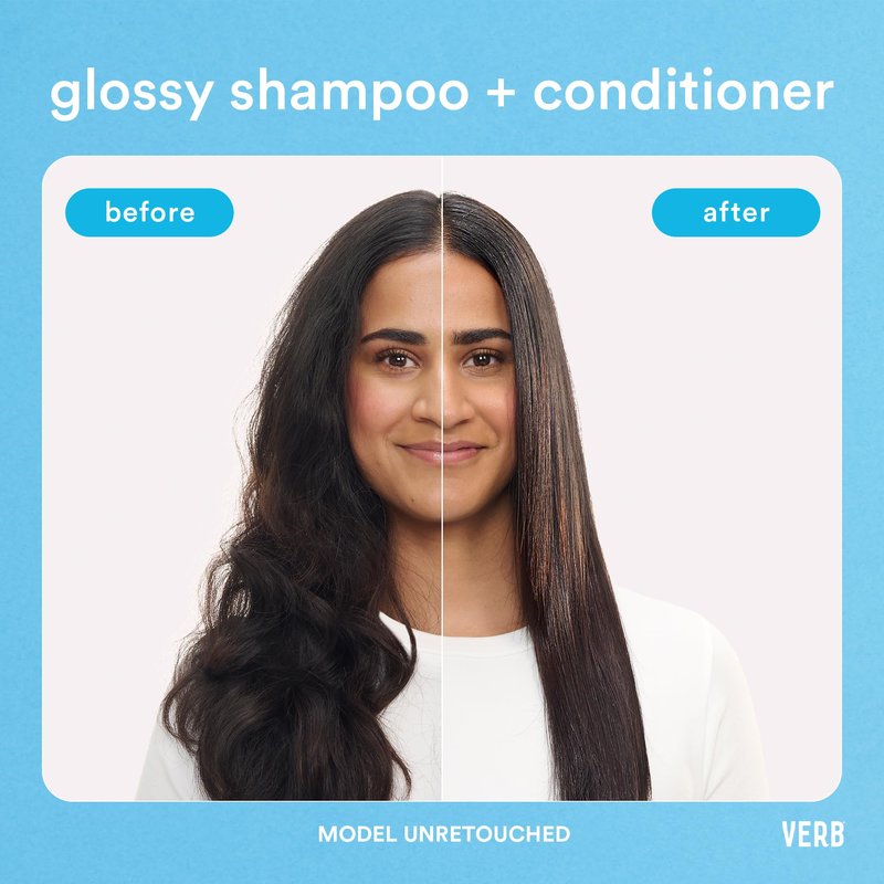 VERB Glossy Conditioner, 32 fl oz – Conditions, Detangles + Adds High Shine for Thick to Coarse Hair – Vegan, No Parabens or Harmful Sulfates