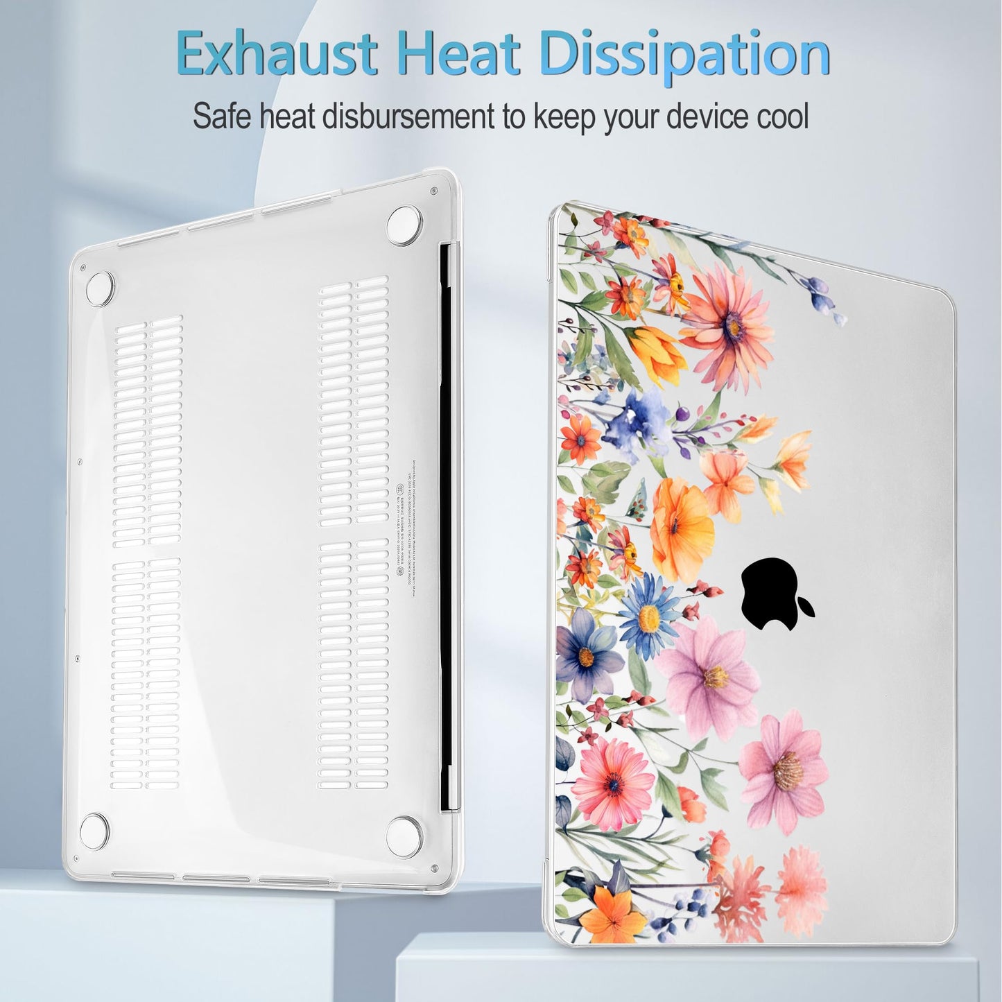 Mektron Case for MacBook Pro 16 Inch A2141 Cover 2019 Release 16" with Liquid Retina Display/Touch ID, Plastic Hard Shell with Keyboard Skin & Screen Protector & Dust Plug, Floral P165