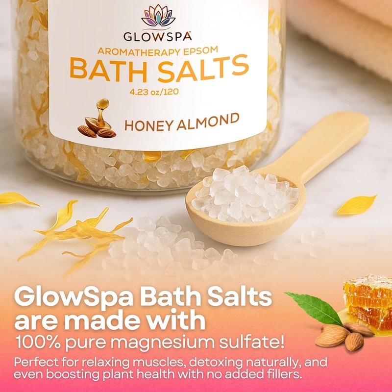 Epsom Salt Bath Soak Gift Set - 6 Relaxing Scented Bath Salts | Lavender, Rose, Chamomile, Eucalyptus, Coconut, Orange