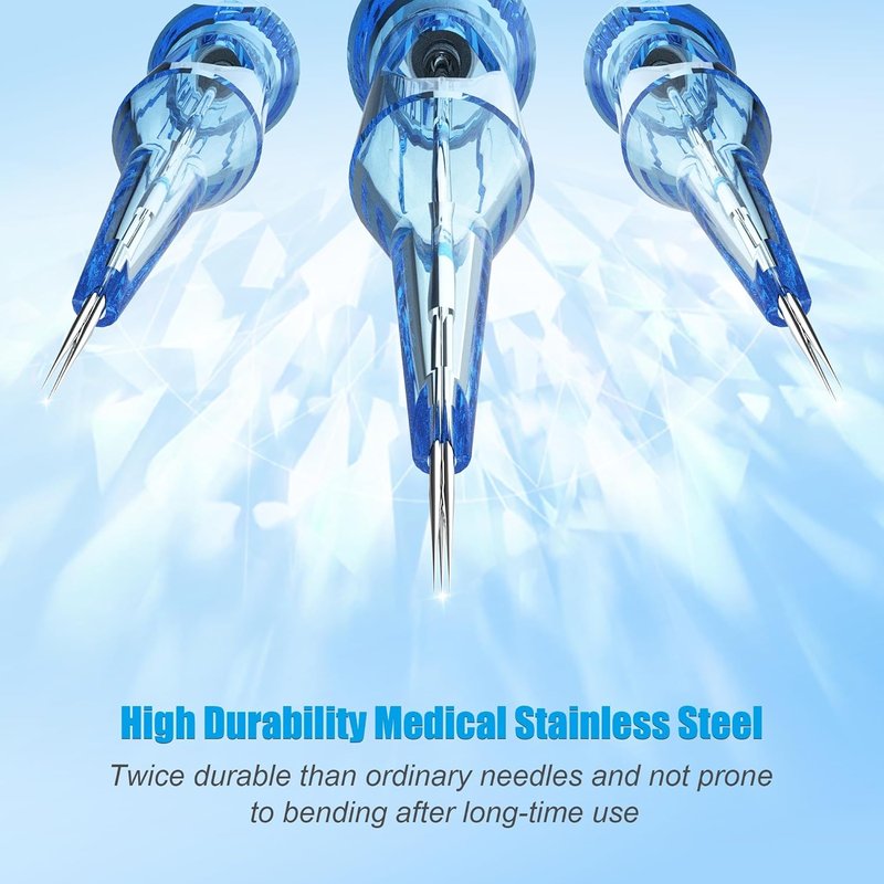 Emalla Tattoo Cartridge Needles - 20Pcs #10 Bugpin Curved Magnum 0.30mm Diameter | 5.0mm Long Taper