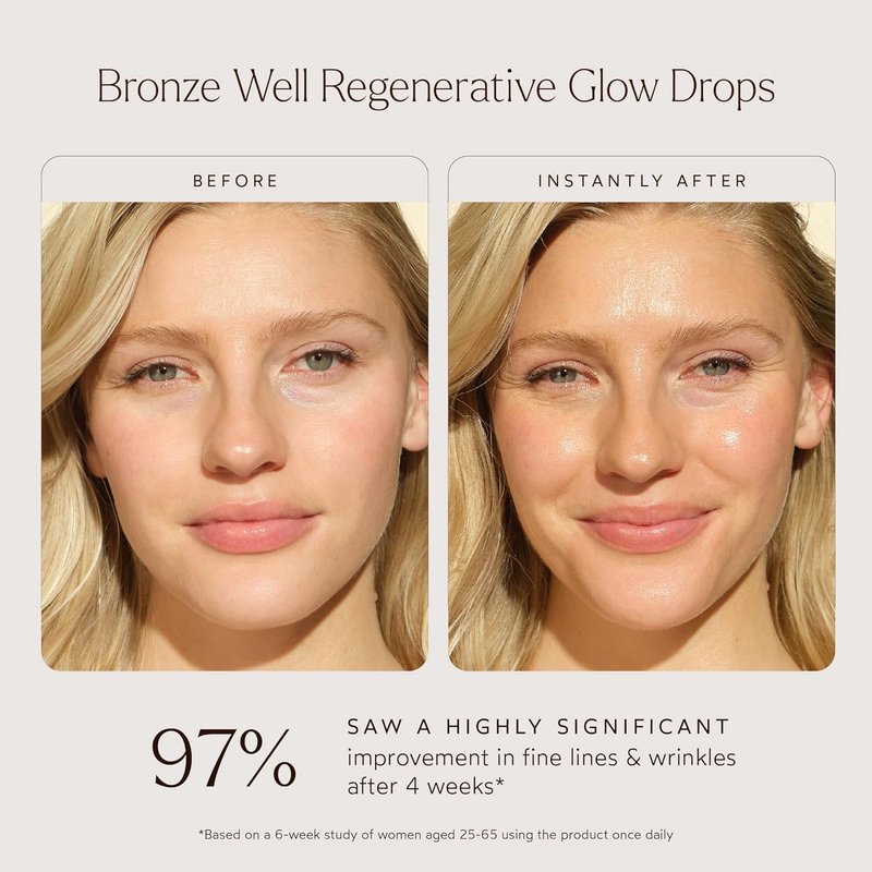 True Botanicals Bronze Well Regenerative Glow Drops - Naturally Bronzing Moisturizer for All Skin Types | 1 fl oz (30 ml)