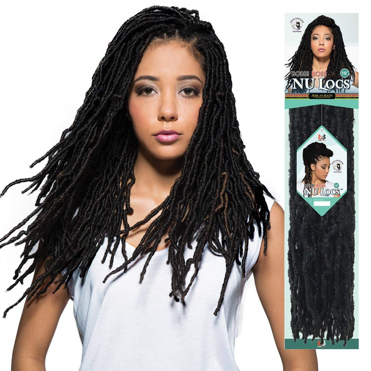Bobbi Boss Synthetic Hair Crochet Braids African Roots Braid Collection Nu Locs 18" (6-PACK, 4)