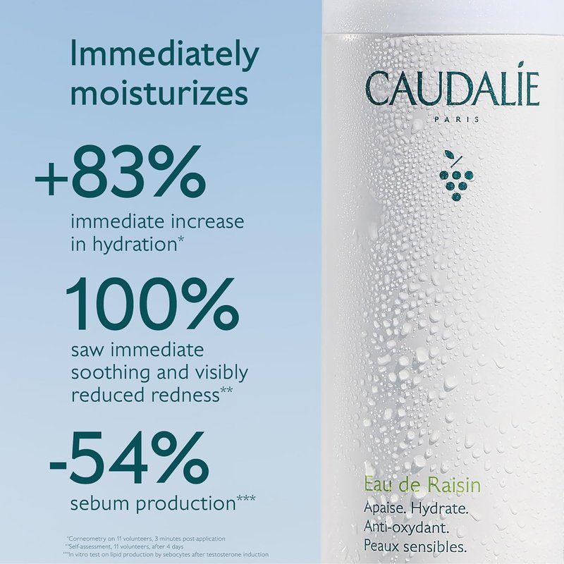 Caudalie Grape Water Face Mist - Hydrating Antioxidant Spray for All Skin Types | Sensitive Skin Safe
