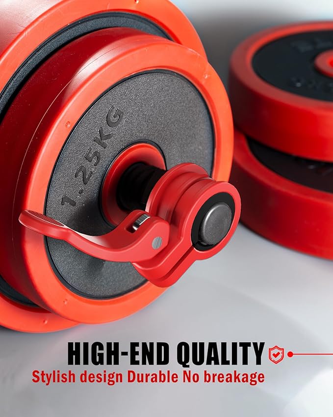ZY-HUAN Mini Pro Barbell Clips 1 inch I Multi-Size Adjustable Barbell Collar I 1 inch Barbell ClampsIQuick Release Weight Clips Pair of Locking for Dumbbell Bar (Red)