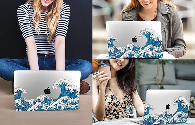 CISSOOK Wave Case for MacBook Air 13.6 inch 2026 2025 2024 2023 2022 Release, Ocean Hard Shell Cover for MacBook Air 13.6 A2681 A3113 A3240 A3449 M2 M3 M4 M5 Chip with Keyboard Cover - Great Wave