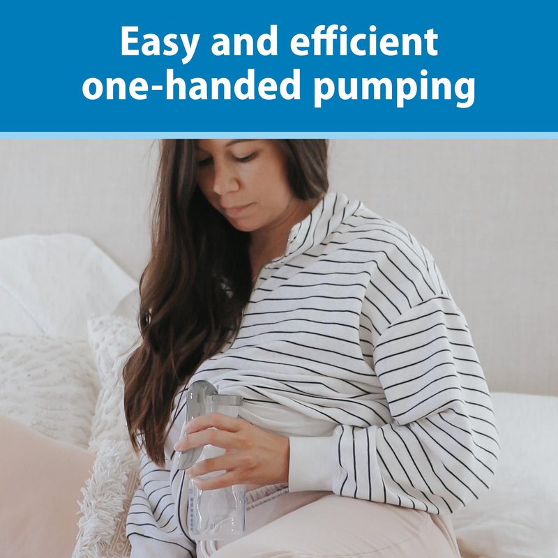 Dr. Brown’s Manual Breast Pump with SoftShape 100% Silicone Shield (B, 25mm flange) & Anti-Colic Options+ Wide-Neck Baby Bottle 5 oz/150 mL, with Level 1 Slow Flow Nipple