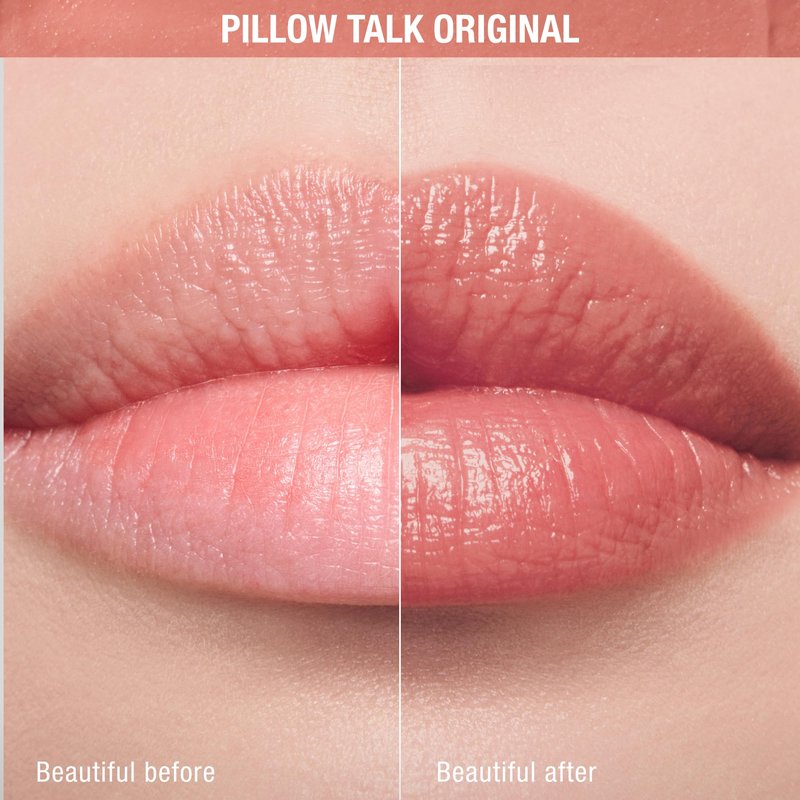 Charlotte Tilbury Pillow Talk Blush Balm Lip Tint - Long-Lasting, Buildable Sheer Tint with Peptides for Hydrated, Blushed Looking Lips - 24 HR Hydration - Pillow Talk