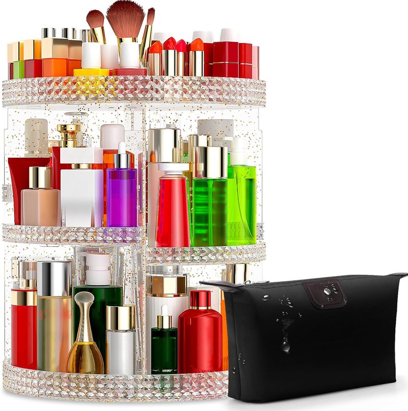 Awenia Makeup Organizer - 360-Degree Rotating Adjustable Storage | 7 Layers Large Capacity for All Cosmetics