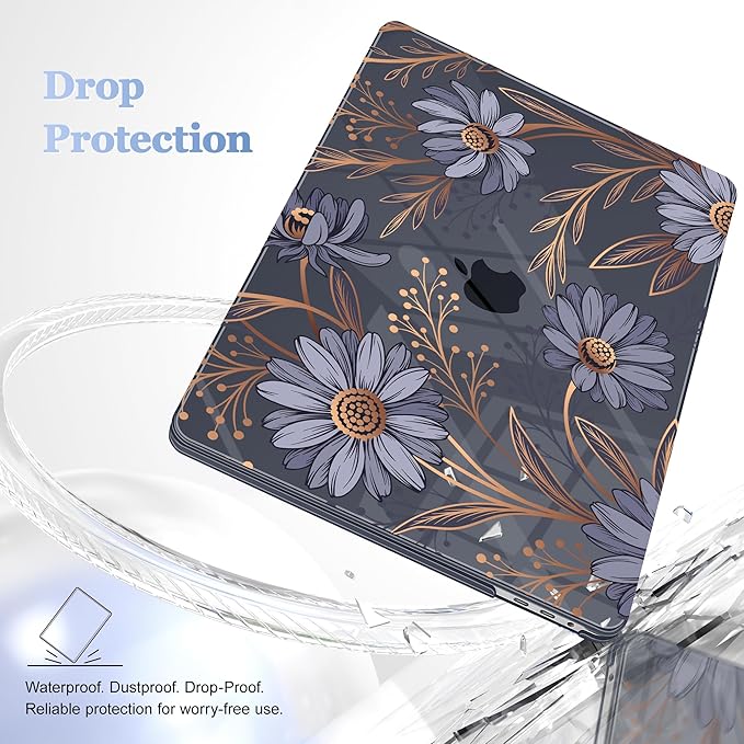 Lepeoac for MacBook Pro 16 inch Case 2019 2020 Release Model A2141, Plastic Hard Shell Cover with Keyboard Cover & Screen Protector for MacBook Pro 16 inch with Touch Bar & Touch ID - Blooming Plants