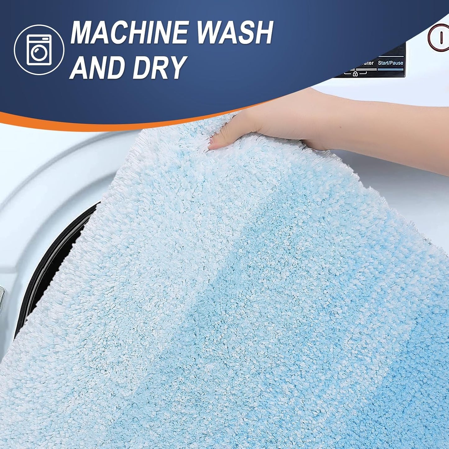 OLANLY Bathroom Rugs - Extra Soft Microfiber Mat, Quick Dry & Machine Washable | 36x24, Sky Blue