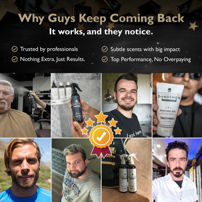 DandyMen Hair Styling Paste for Men | Medium Hold | Flexible Control & Natural Shine | Beeswax with Pro-Vitamin B5 | Tobacco Vanilla Scent | 3.4 oz, 2-Pack