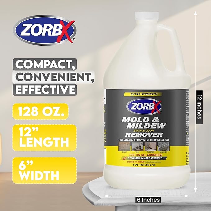 ZORBX Extra Strength Cleaner Spray 128 FL Oz Refill â Scrub Free Formula - Bleach Free Formula for Shower, Bathroom, Ceiling, Carpet, Cars, Walls & Wood