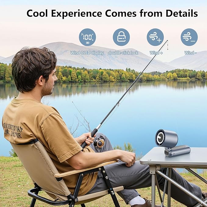 AGEYOU Portable Handheld Mini Fan,Speed(1-100) Adjustable Turbo Personal Fan,4000mAh Battery Rechargeable,AI Digital Display,Gifts for Women Men Camping Travel Summer Outdoor