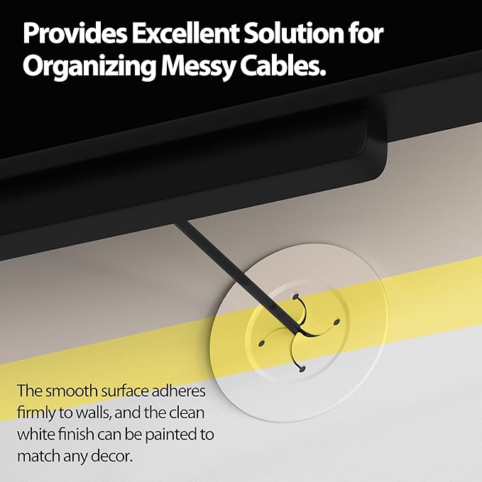 YCLYC in Wall Cable Management Kit, White Wire Hider to Hide Cords Wall Mounted TV, 3inch Easy Install Cord Covers Kit, Cord Hiding for Wall - 4Pack Suitable for HDMI, TVs, Desks, Audio