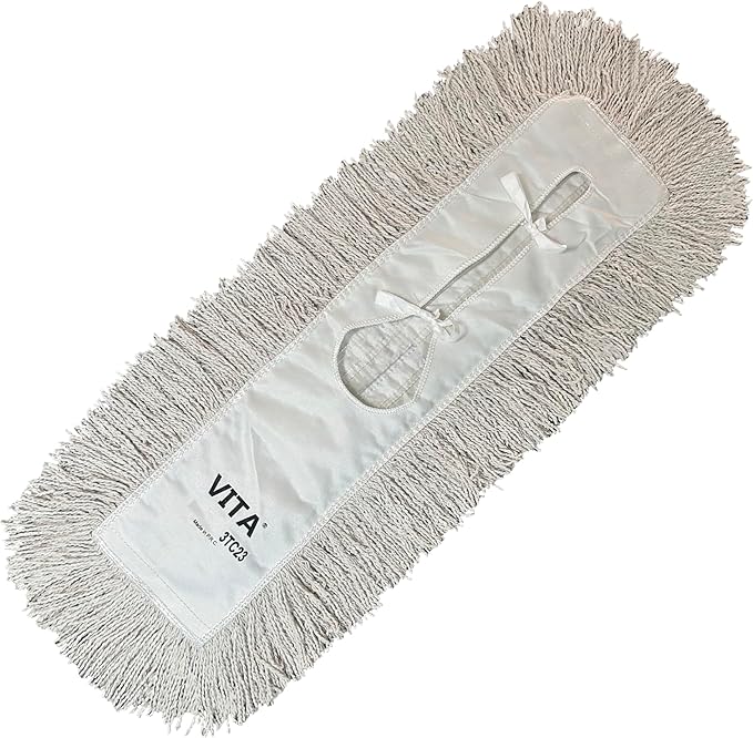 Ultimate Dust Mop Kit: Industrial-Grade Performance, Heavy-Duty Frame, Telescopic Handle - White 24 Inch