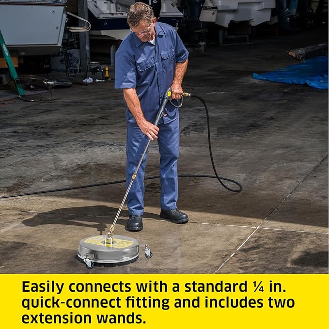 KÃ¤rcher Pressure Washer Surface Cleaner 15", 3 Wheels, Stainless Steel, Quick Connect, 4000 PSI, Ideal for Driveways, Patios, Decks, Sidewalks