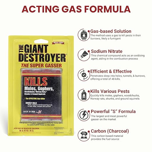 Giant Destroyer Smoke Bomb Gasser â Rodent & Pest Control for Gophers, Moles, Groundhogs & Rats â 8 Pack (32 Tubes) Jecudi Towel