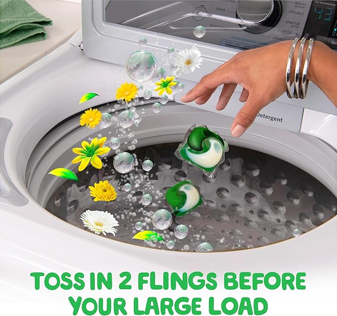 Gain Flings Laundry Detergent Pacs, 60 Count, Original Scent, with Odor Defense, concentrated laundry soap pacs