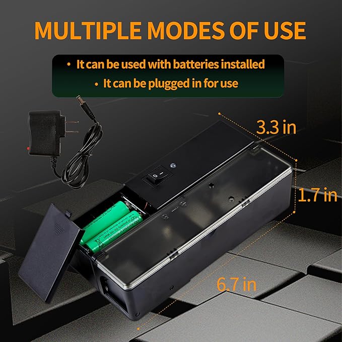 GSS Electric Mouse Trap, Smart Escape-Proof Design Mole Traps, Battery Powered with Alert Light (Only by Batteries)