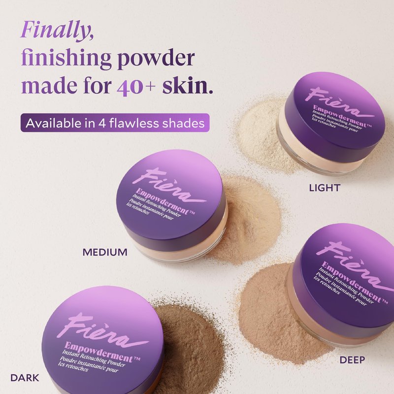 Fièra Empowderment™ Finishing Powder, Talc-Free Blurring & Soft-Matte Setting Powder for Mature Skin, Pore & Fine-Line Smoothing, Lightweight Instant Retouching Formula, Light Shade, 0.2 OZ