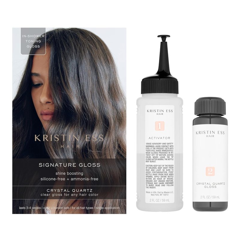 Kristin Ess Hair Crystal Quartz Gloss - Shine Boosting Treatment for All Hair Types | Vegan & Paraben-Free