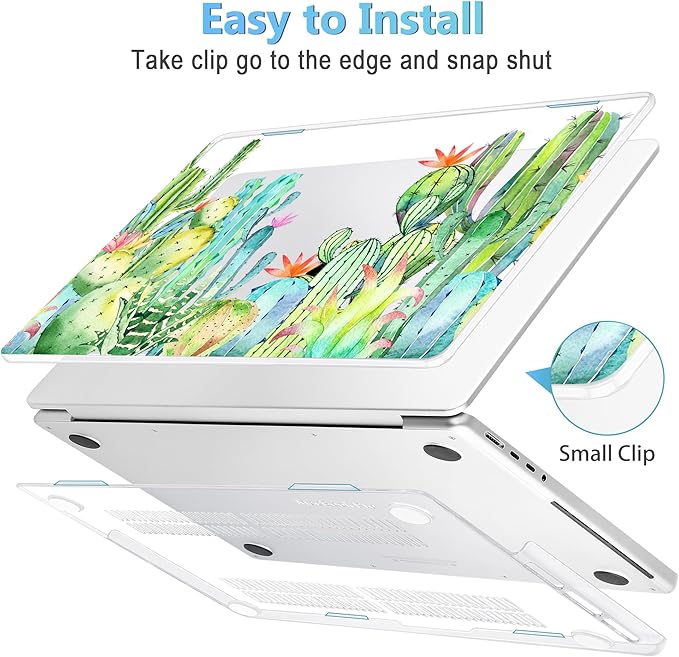 Mektron Case for 2026 M5 MacBook Pro 16 inch A3429 A3428 M4 A3403 A3186 M3 A2991 M2 A2780 M1 A2485 (2021-2025) Pro/Max with Liquid Retina XDR, Hard Shell Plastic Laptop Cover, Watercolor Cactus