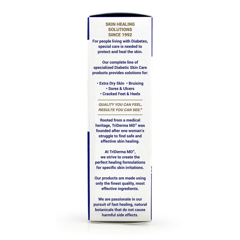 TriDerma Diabetics' Foot Cream for Dry Cracked Feet and Heels with Lactic Acid, Urea, AP4 Aloe Vera Gel, 4.2 oz Tube